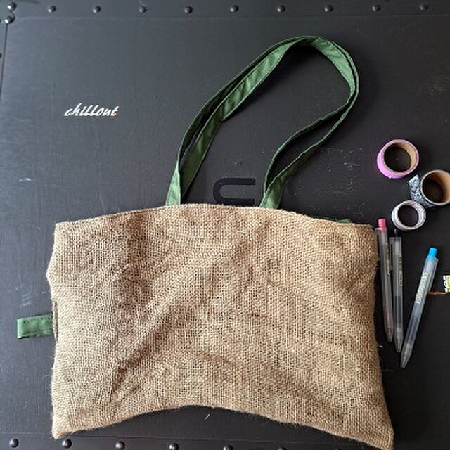 【sale】【コーヒーヘンプバッグ】トート：グリーン：サイドフック【0779】