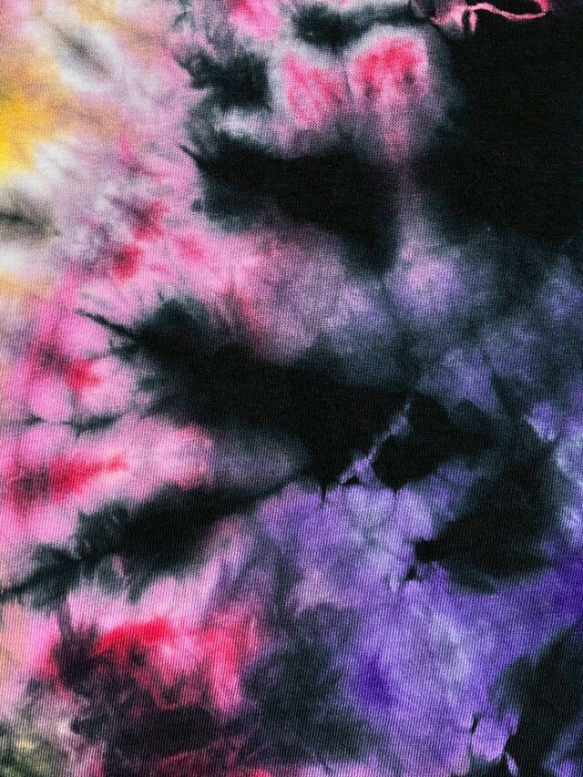 タイダイ Tシャツ XXLサイズ ブラック×カラフル Hippies Dye HD24-38