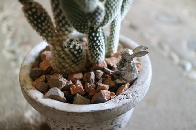 コボリサヤカ　冠うさぎ　抹茶 楽天市場】置物 ミニうさぎ インテリア オーナメント 置き物