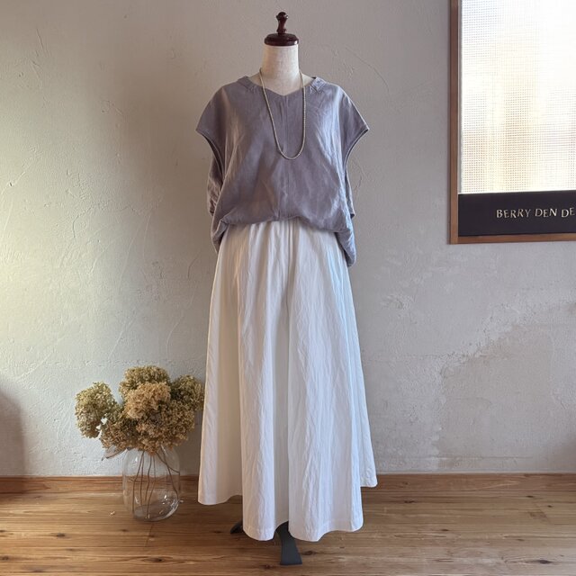 Pさまオーダー　コットンナイロンヘリンボーン　「オフホワイト」70cm丈