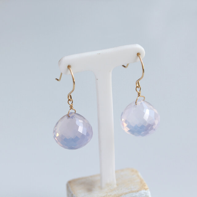 K18 スコロライト ピアス 〈オニオンカット〉