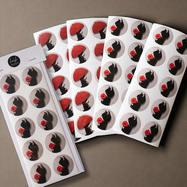 丸型/30mmイラストシール2種類(各種30枚)