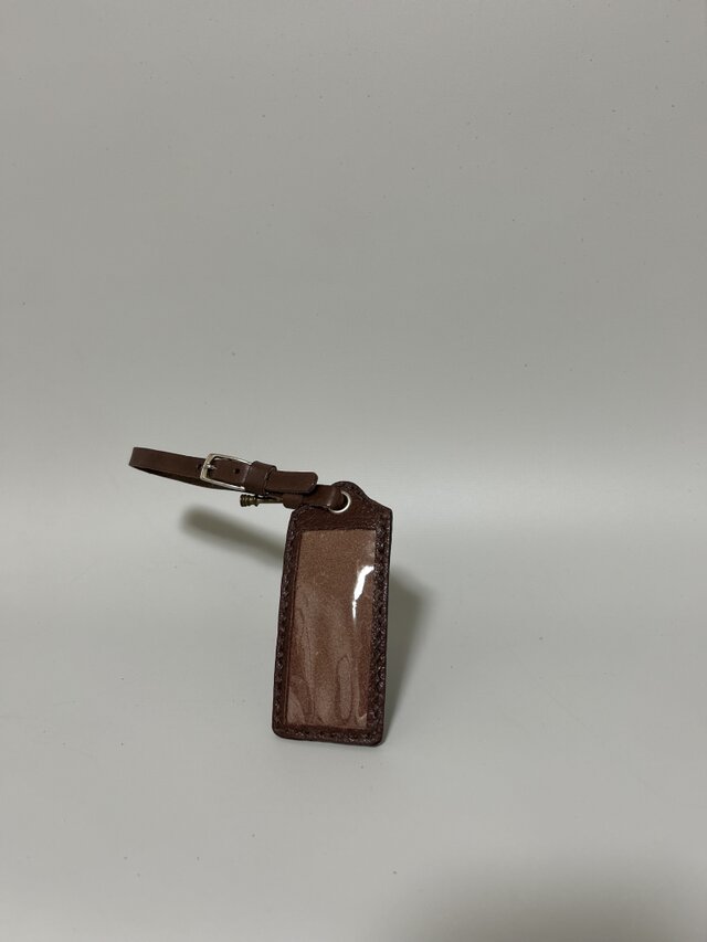 姫路レザーネームタグ◆焦げ茶　キャリーケース　名前タグ　nameタグ