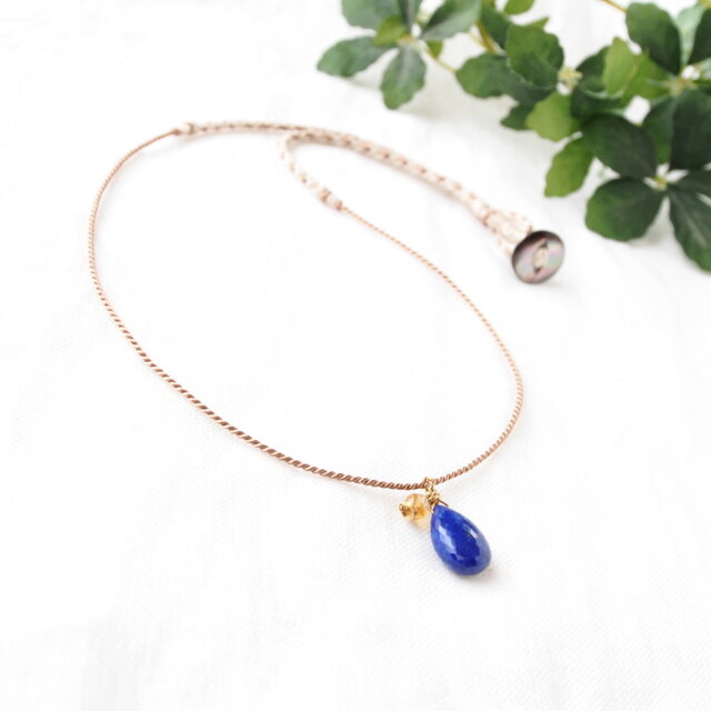Pear Shaped Pendant（ラピスラズリ×シトリン）