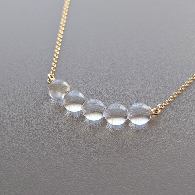 クリア＊サージカルステンレス ガラスネックレス