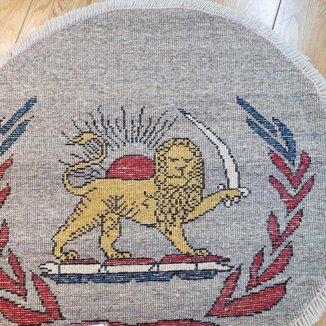 ペルシャ　トライバルラグ　アマレバフト　96×73　アイボリー　ライオン ペルシャ オールドギャッベ アマレバフト 90x60㎝ ライオンギャッベ