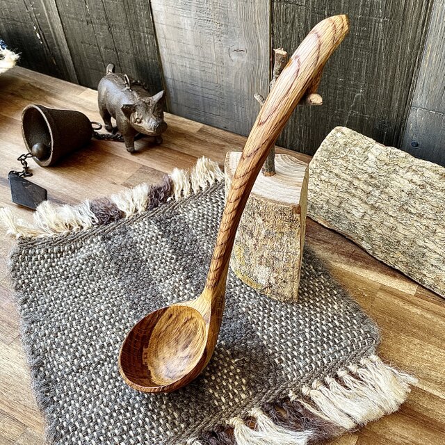 ナラ材のレードル お玉 ③