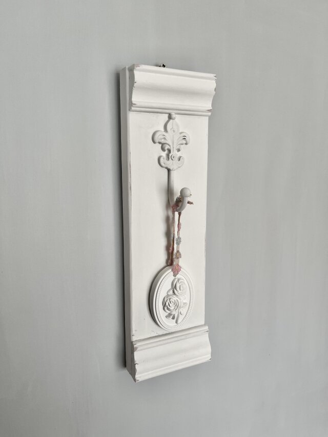 限定 アンティーク ウォールフック & アイアンかご with アロマストーン ピュアホワイト 木製