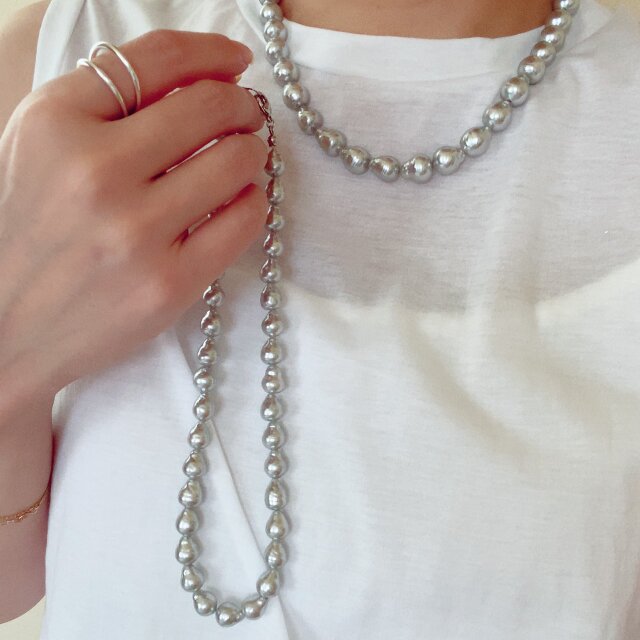 Baroque Pearls Necklaces （シルバーバロックドロップネックレス