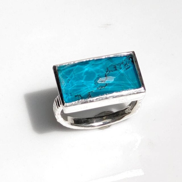 ターコイズ×ルチルクォーツ ダブレット ラピスラズリ リング シルバー 188 ターコイズ×ルチルクォーツ ダブレット ラピスラズリ リング シルバー