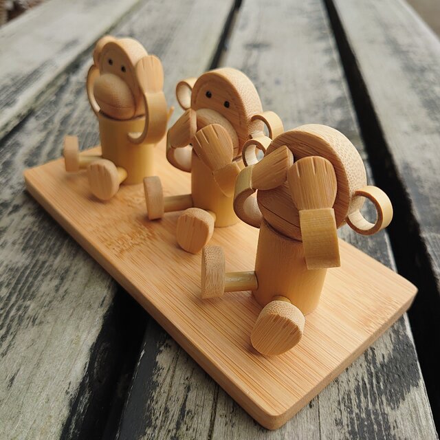 竹細工～かわいい三猿 | iichi 日々の暮らしを心地よくする