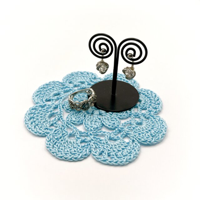 お花のレースドイリー/071/ブルー