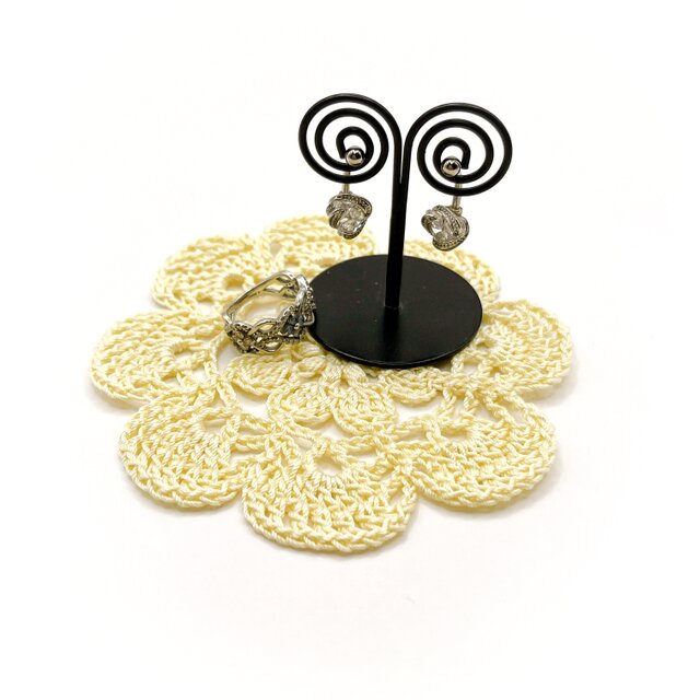 お花のレースドイリー/071/イエロー