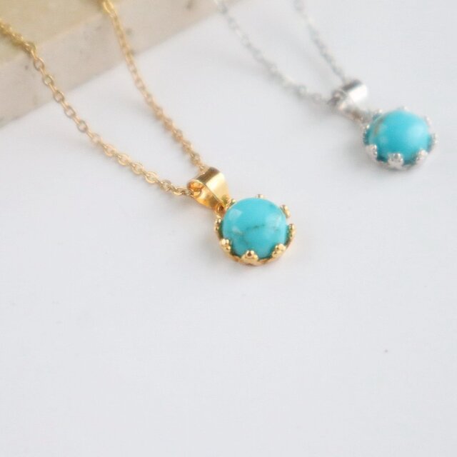 【チェーン•トップ２つセット sterling刻印あり】ターコイズ ネックレス チェーン•トップ2つセット sterling刻印あり】ターコイズ ネックレス