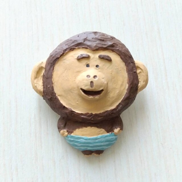 サルの立体ブローチ