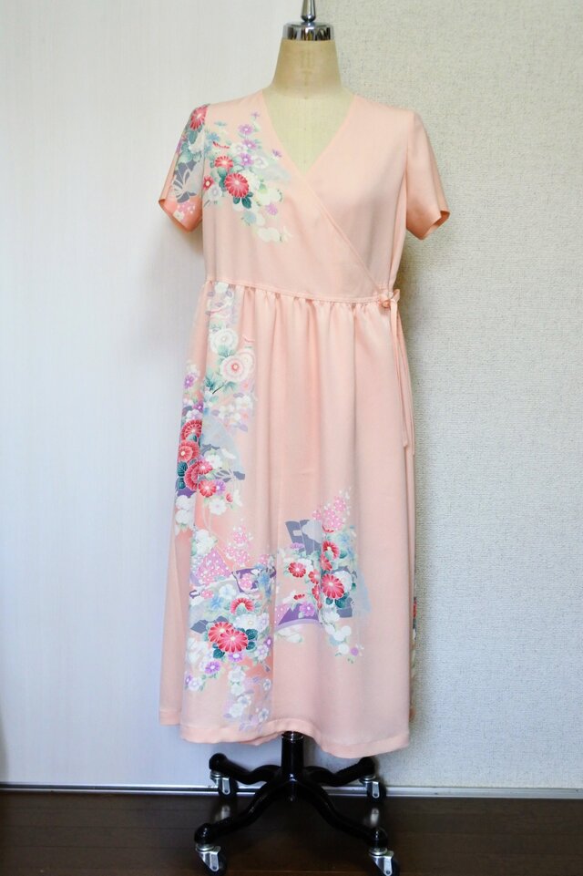 着物リメイク カシュクールワンピース | iichi 日々の暮らしを心地よく