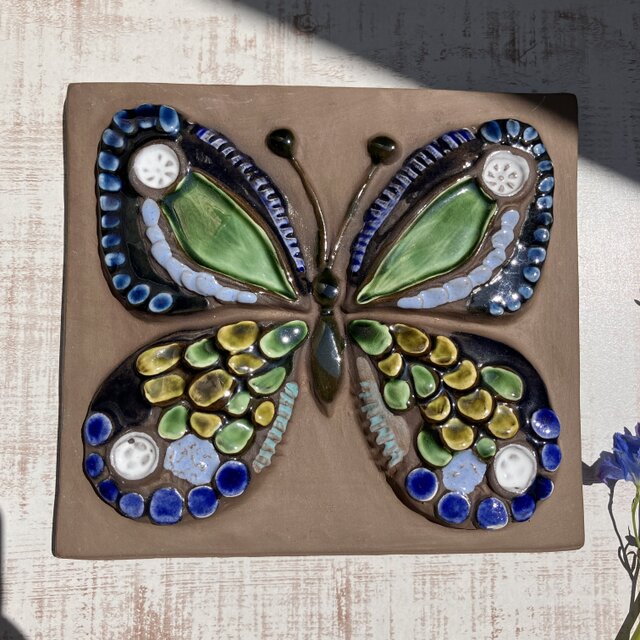 北欧＊蝶の美しい陶板アート／壁飾り／ジィガントフタ／Jie Gantofta