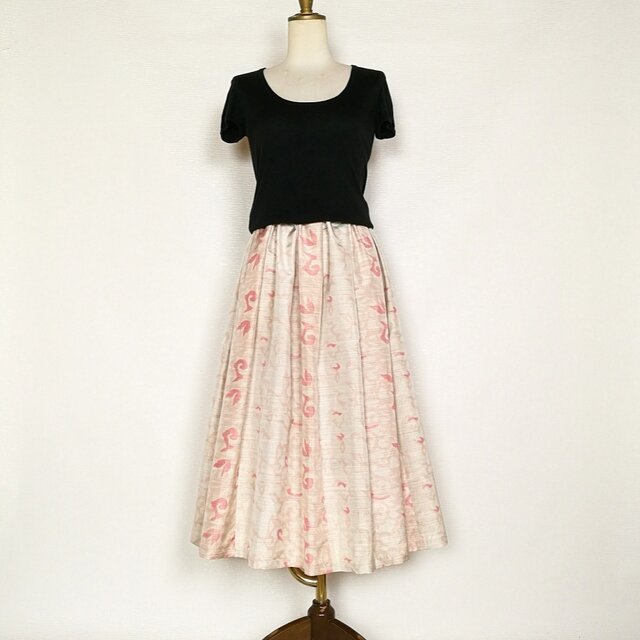 大島紬リメイク＊タックスカート