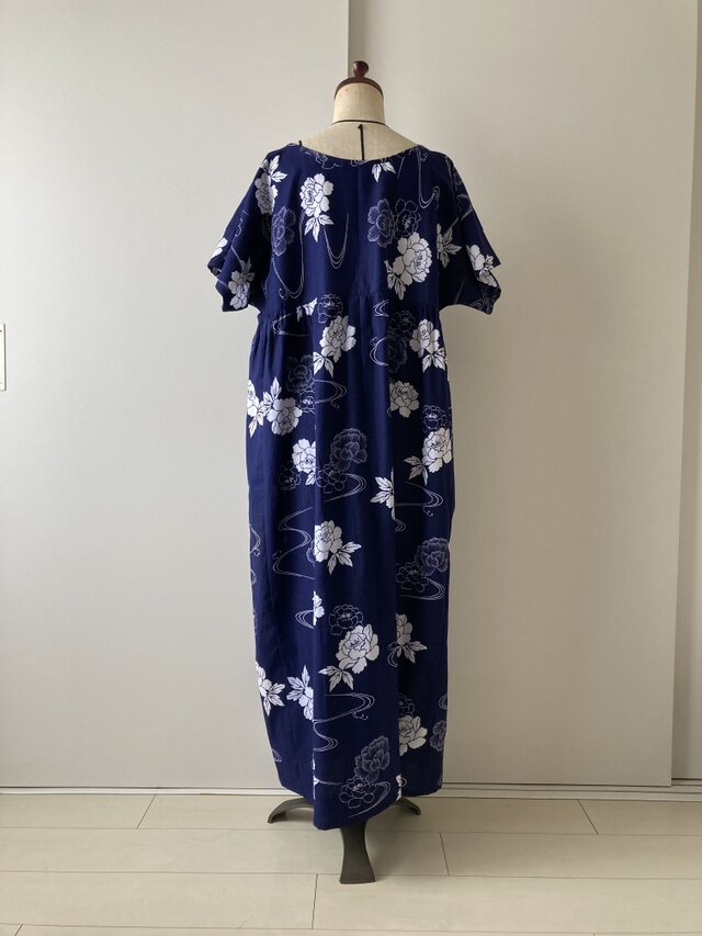 浴衣のゆったりワンピース 牡丹 | iichi 日々の暮らしを心地よく
