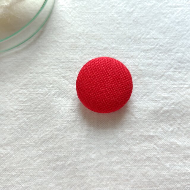 ブローチ／レッド／Мサイズ／【情景バッグ カスタマイズ】
