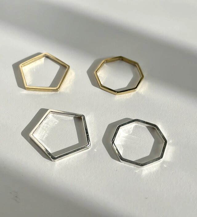 Hachikaku ring K18 / 八角リング K18 ゴールド 〜Designed by Hanauta
