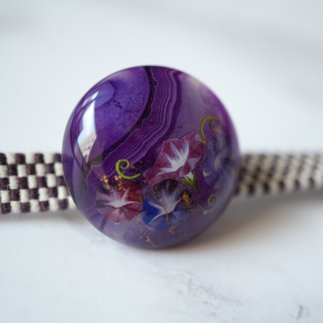 アンティーク　帯留　彩色　牙？　銘あり 菊図 アンティーク 彩色象牙 帯留」 - 正尚堂