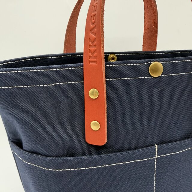 レザーハンドルが選べるキャンバストートバッグS（ハンドメイド／セミ