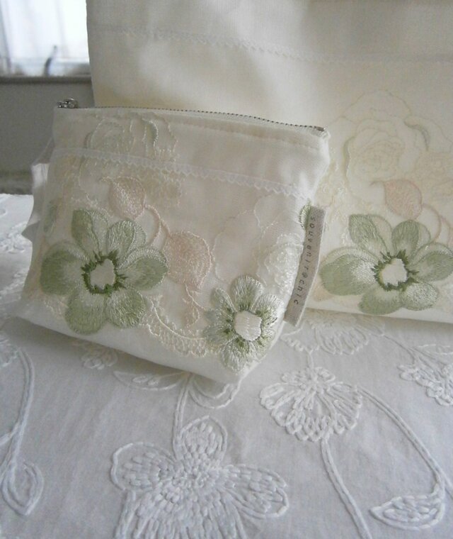 【驚きの値段】 小さめtote＆pouch 刺繍lace×linen | 日々の暮らしを iichi その他