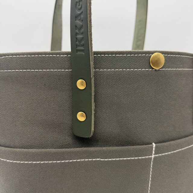 レザーハンドルが選べるキャンバストートバッグM（ハンドメイド／セミ