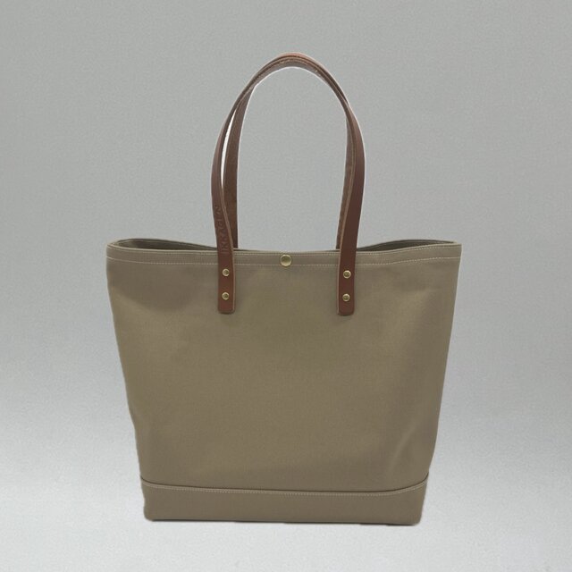 レザーハンドルが選べるキャンバストートバッグL（ハンドメイド／セミ