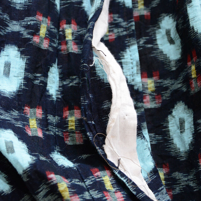 野良着 藍染 絣 木綿ジャケット 手ぬぐい裏地付き ジャパン 野良着 藍染 絣 木綿ジャケット 手ぬぐい裏地付き ジャパン