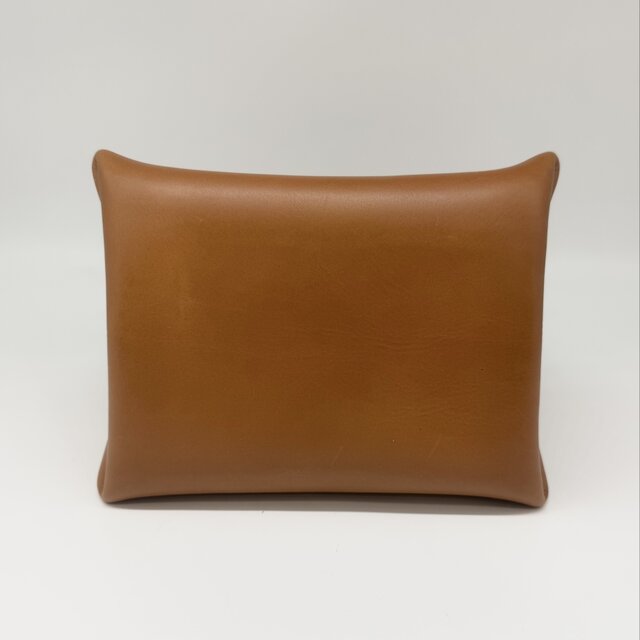 レザースクエアトートバッグ（ハンドメイド／ボックス型／マチ広め