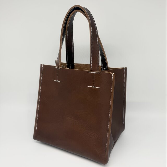 新色追加】レザースクエアトートバッグ（ハンドメイド／ボックス型