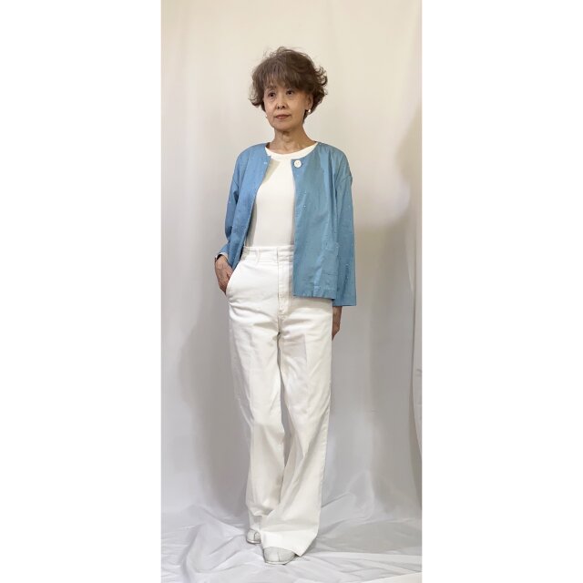イタリー製コットンダンガリーブラウスジャケット