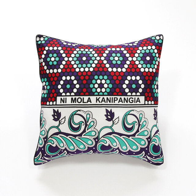 カンガのクッションカバー（アフリカ布）45×45 アフリカンプリント 45角