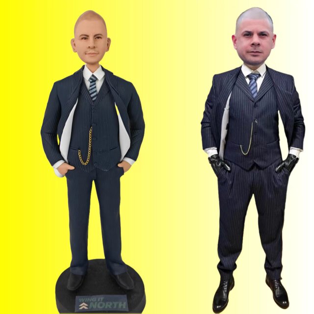 就職祝い、退職祝い、似顔絵 人形 オーダーメイド ドール オリジナル 肖像画　置物　フィギュア 作成、上司、社長、同僚、部下