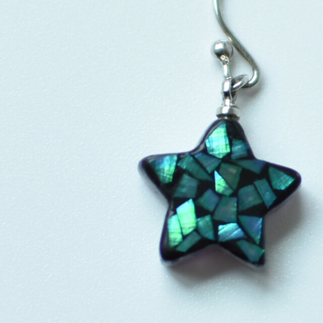 アメジスト螺鈿ピアス star | iichi 日々の暮らしを心地よくする