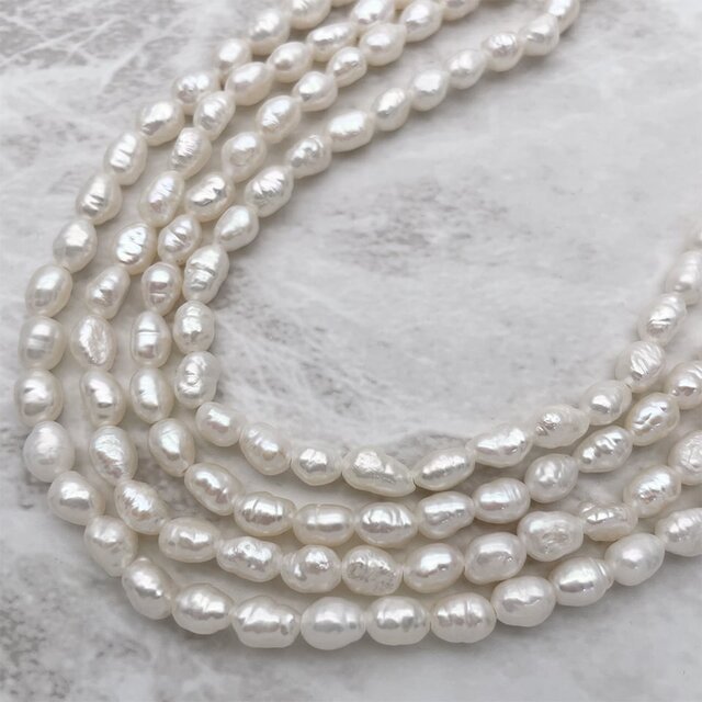 淡水パール 真珠 バロック ライス 6mm 7mm 8mm ケシ 無核 フラット ホワイト系 10個 tp0001
