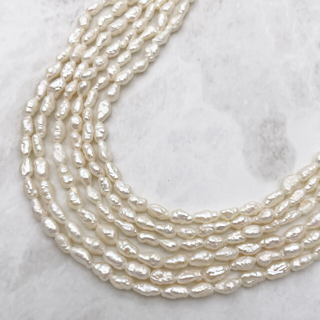 淡水パール 真珠 バロック ライス 5mm 6mm 極小粒 小粒 ケシ 無核 ナチュラル ホワイト 10個 tp0002