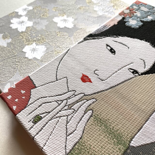 春画。絹織物絵巻　恋の十二景 恋文〜絵日傘』 竹久夢二御朱印帳 B6大判サイズ 願い 静謐 純粋