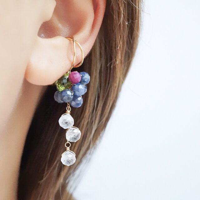 ブルーベリー」ネックレス サファイア ルビー ペリドット 誕生石