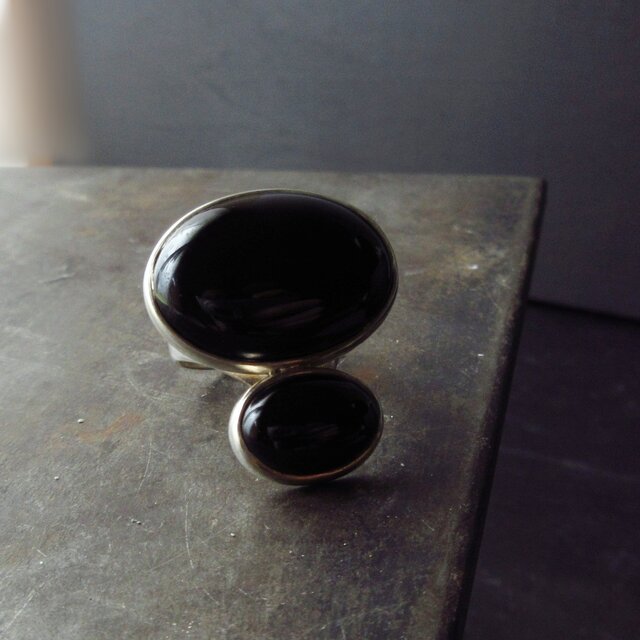 ふたつのオニキス・シルバーリング