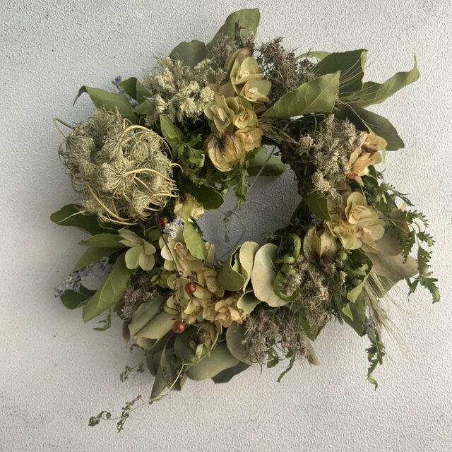2way 月桂樹と夏の花のリース | iichi 日々の暮らしを心地よくする