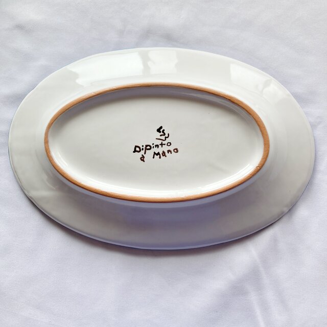 オーバル皿 26cm 花とフルーツ マヨリカ焼き イタリア陶器 OVL057_3