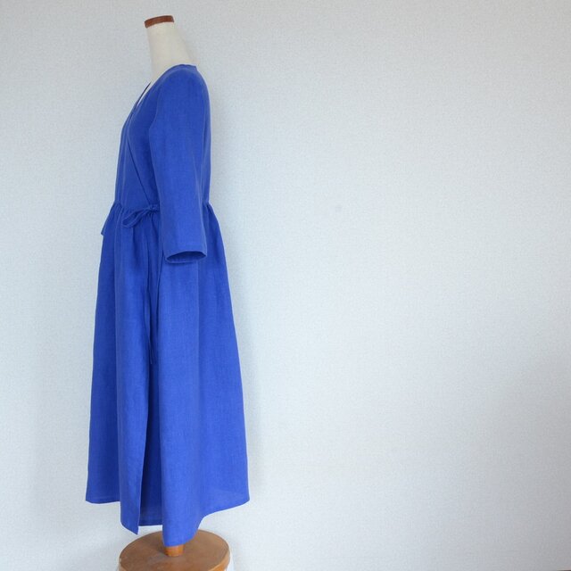 新品　デシグアル　ロングワンピース　シャツ　カシュクール　ロイヤルブルー　M 新品 デシグアル ロングワンピース シャツ カシュクール ロイヤル