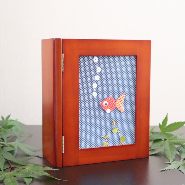 夏の季節に♪ポストカード2枚セット☆金魚☆ネクタイ押絵（i-7