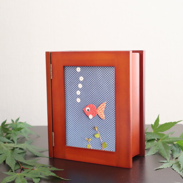 夏の季節に♪ポストカード2枚セット☆金魚☆ネクタイ押絵（i-7