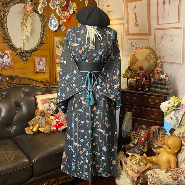 着物リメイク　フォーマルワンピース&りボレロベルト 着物リメイク フォーマルワンピース&りボレロベルト