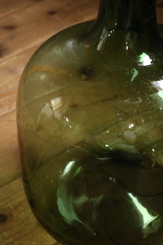 №054 デミジョンボトル ミニボトル ガラス瓶 グリーンガラス