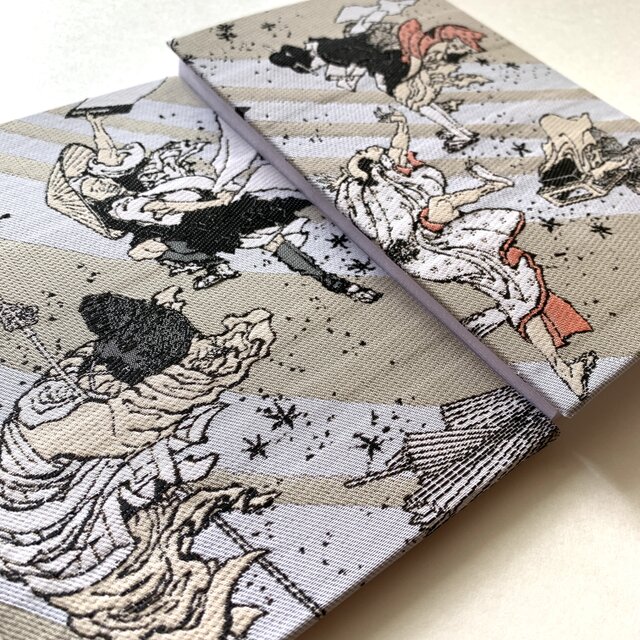 『風のいたずら』　葛飾北斎御朱印帳　B6大判サイズ　風　ユーモア　文化　芸術　美術名画　表現　北斎漫画　御朱印帳　桐生織物